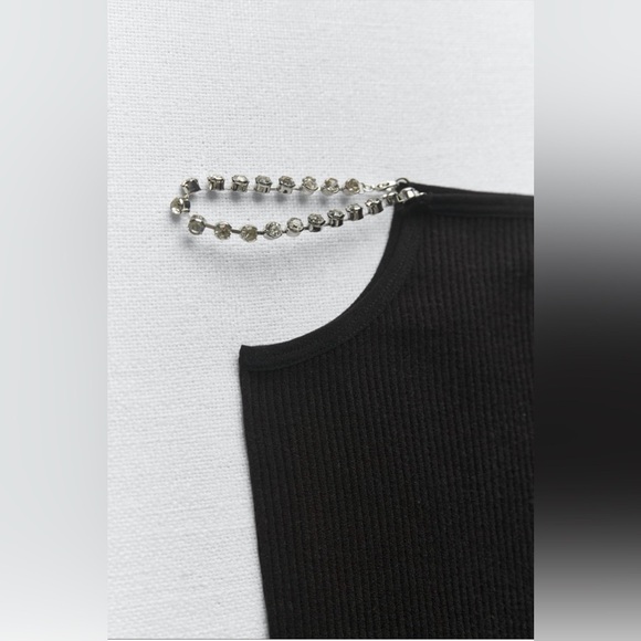 Zara Women Black Limitless Contour Collection Seamless Jewel Mini Skirt Sz M-L - Picture 6 of 9